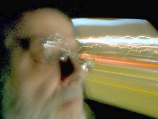 self portraits while riding in an automobile, space-time experimental digital photography