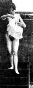 Figure descending a staircase