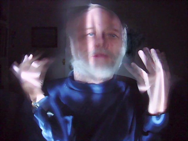 light painting, digital photography, self portrait with flashlight as light source