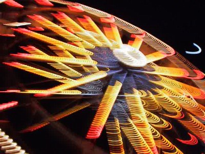 example of Ferris Wheel with camera movement and light painting effects