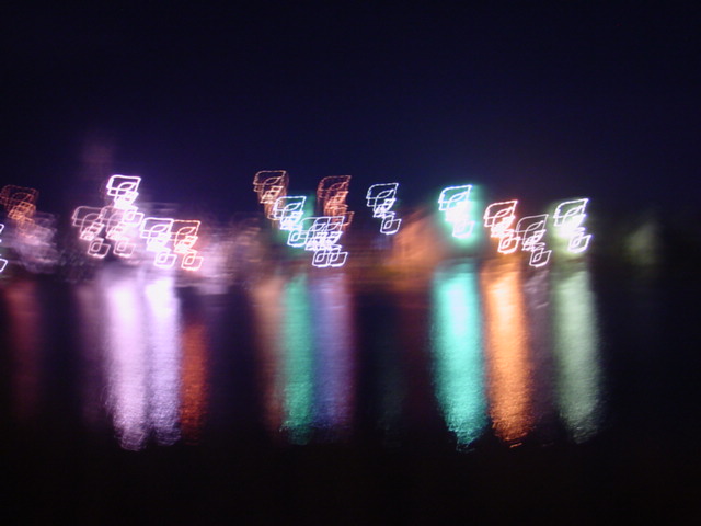 light painting, digital photography, lights in water with camera movement