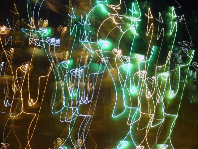 light painting, digital photography, lights in water with camera movement