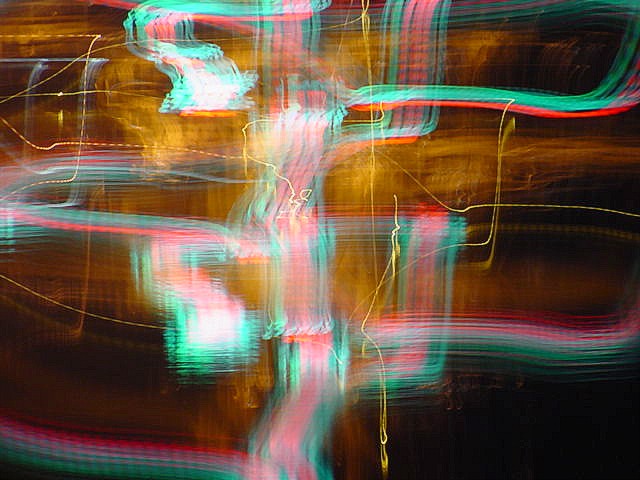 light painting, digital photography, lights in water with camera movement