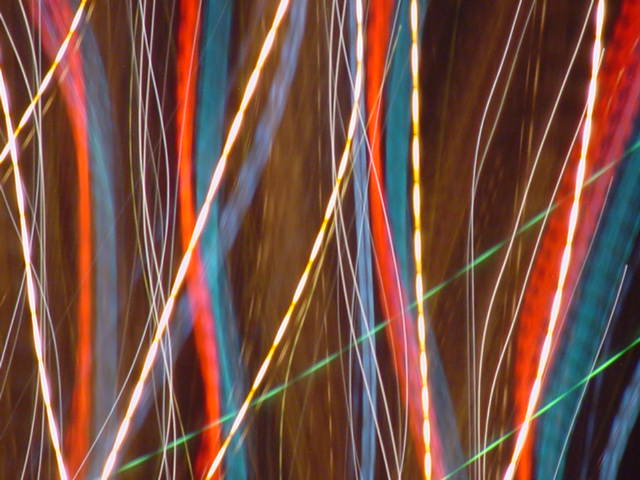 light painting, digital photography, lights in water with camera movement